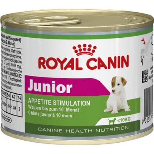 کنسرو  رویال کنین مخصوص توله سگ 2 تا 10 ماهه نژاد کوچک/ 195 گرم/ Royal Canin Mini Junior 